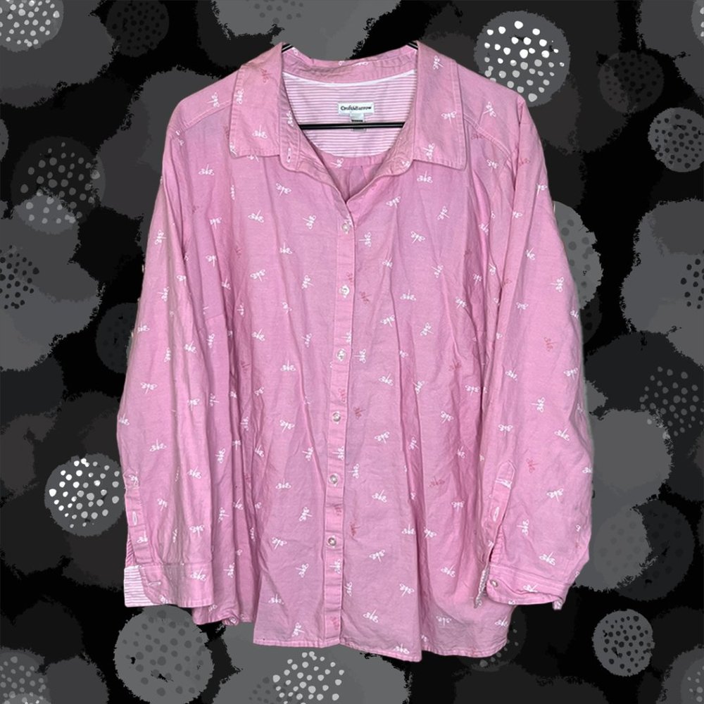 Women's Croft & Borrow Button Down Long Sleeve Top Plus size 3X